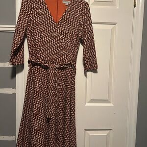 Shelby & Palmer Red and White Long Sleeve Dress